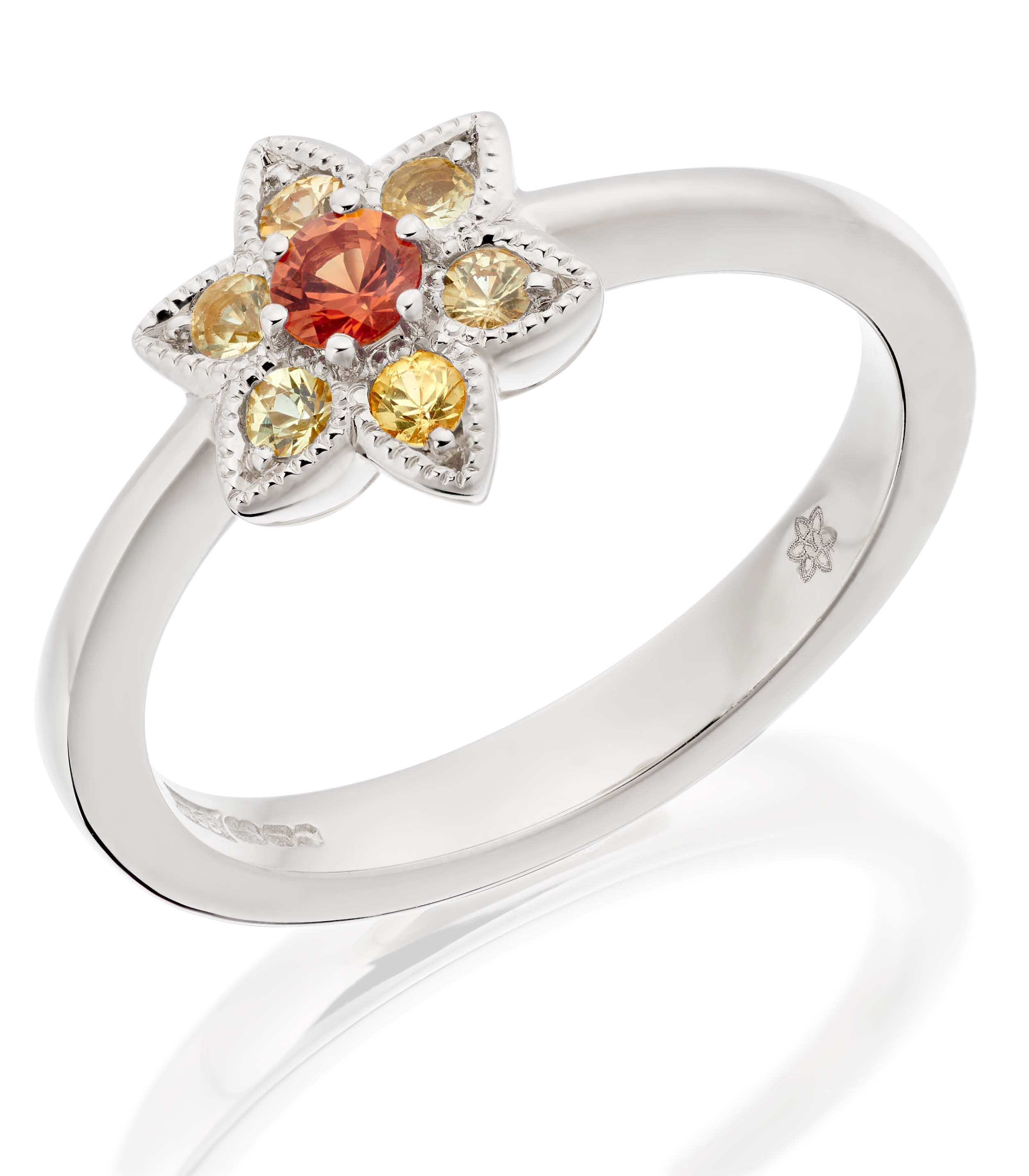 York Daffodil Ring in Silver with Sapphires Bradley's Jewellers York